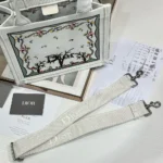 Dior Women Dioramour Small Dior Book Tote with Strap White Multicolor Revolution Flowers Embroidery