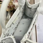 Dior Women Dioramour Small Dior Book Tote with Strap White Multicolor Revolution Flowers Embroidery