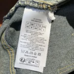 Dior Women Flared Embroidered Jeans Blue Stonewashed Cotton Denim with Green Dior Clover Motif