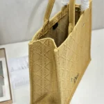 Dior Women Large Dior Book Tote Natural Raffia-Effect Cannage Embroidery M1349OEQY
