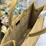 Dior Women Large Dior Book Tote Natural Raffia-Effect Cannage Embroidery M1349OEQY