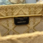 Dior Women Large Dior Book Tote Natural Raffia-Effect Cannage Embroidery M1349OEQY