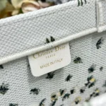 Dior Women Medium Dior Book Tote with Strap Buttercup Dior Embroidery and White Dior Médaillon