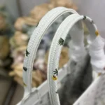 Dior Women Medium Dior Book Tote with Strap Buttercup Dior Embroidery and White Dior Médaillon