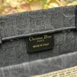 Dior Women Medium Dior Book Tote with Strap Celestial Blue Dior Oblique Embroidery with White Lace and Dior Médaillon