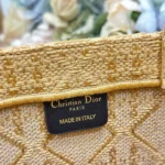 Dior Women Medium Dior Book Tote with Strap Natural Cannage Raffia-Effect Embroidery