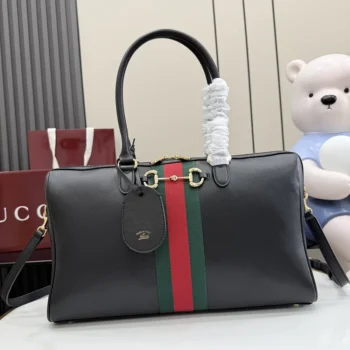 Gucci Unisex Borsetto Large Boston Bag-Black 866734AAGIQ