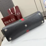 Gucci Unisex Borsetto Large Boston Bag-Black 866734AAGIQ - Image 6