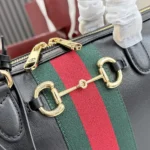 Gucci Unisex Borsetto Large Boston Bag-Black 866734AAGIQ - Image 10