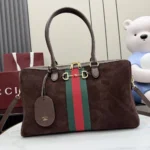 Gucci Unisex Borsetto Large Boston Bag-Dark Brown 866734AAGIR