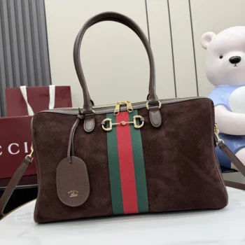 Gucci Unisex Borsetto Large Boston Bag-Dark Brown 866734AAGIR