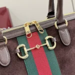 Gucci Unisex Borsetto Large Boston Bag-Dark Brown 866734AAGIR