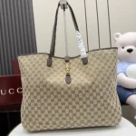 Gucci Unisex Jackie Large Tote Bag-Dark Brown-867014FAFV2