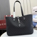 Gucci Unisex Jackie Medium Tote Bag-Black 867015FAFV4