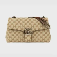 Gucci Women GG Marmont Medium Shoulder Bag-Dark Brown 850676FAF05