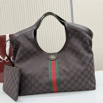 Gucci Women Giglio Large Tote Bag-Dark Brown 853971FAF3Y