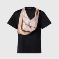Louis Vuitton LV Women Trunk Scarf T-Shirt-Black 1AK0QD