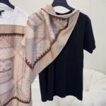Louis Vuitton LV Women Trunk Scarf T-Shirt-Black 1AK0QD
