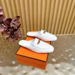 Hermes Women Oz Mule in Calfskin-White H221256Z
