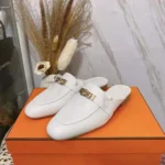 Hermes Women Oz Mule in Calfskin-White H221256Z