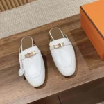 Hermes Women Oz Mule in Calfskin-White H221256Z
