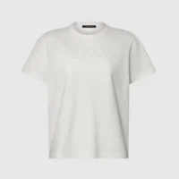 Louis Vuitton LV Men Signature Embroidery T-Shirt-White 1AJZCD