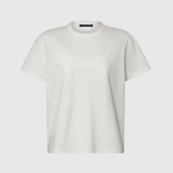 Louis Vuitton LV Men Signature Embroidery T-Shirt-White 1AJZCD
