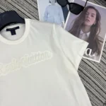 Louis Vuitton LV Men Signature Embroidery T-Shirt-White 1AJZCD