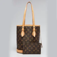 Louis Vuitton LV Women Monogram Canvas Petit Bucket Bag with Accessories Pouch