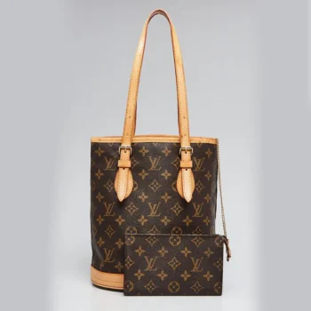 Louis Vuitton LV Women Monogram Canvas Petit Bucket Bag with Accessories Pouch