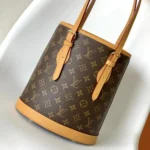 Louis Vuitton LV Women Monogram Canvas Petit Bucket Bag with Accessories Pouch