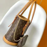 Louis Vuitton LV Women Monogram Canvas Petit Bucket Bag with Accessories Pouch