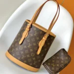 Louis Vuitton LV Women Monogram Canvas Petit Bucket Bag with Accessories Pouch