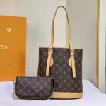 Louis Vuitton LV Women Monogram Canvas Petit Bucket Bag with Accessories Pouch