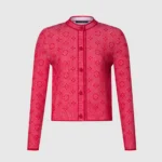 Louis Vuitton LV Women Monogram Tweed-Effect Knit Cardigan-Bright Red 1AJZ5P