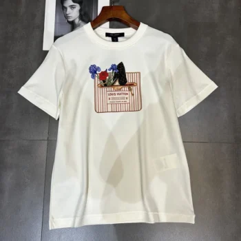 Louis Vuitton LV Women Neverfull Print T-Shirt-White 1AK1I0