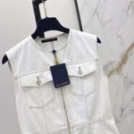 Louis Vuitton Women Contrast Stitch Utility Dress-White 1AJYPI