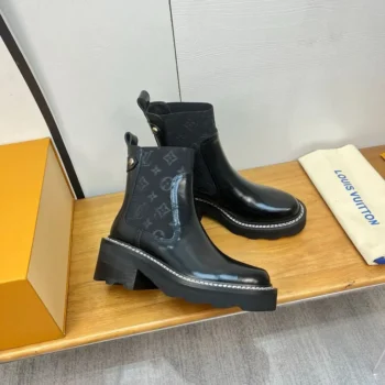 Louis Vuitton Women LV Beaubourg Ankle Boot-Black 1AGV88