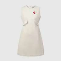 Louis Vuitton Women Long Sleeved Dress With Applicated Flowers 1AJGI0