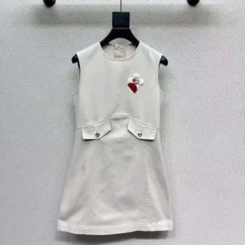 Louis Vuitton Women Long Sleeved Dress With Applicated Flowers 1AJGI0