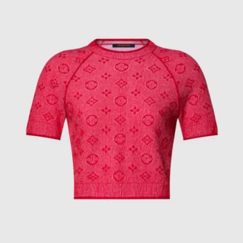 Louis Vuitton Women Monogram Tweed-Effect Knit Top-Bright Red 1AJZ99