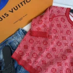 Louis Vuitton Women Monogram Tweed-Effect Knit Top-Bright Red 1AJZ99