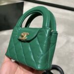 Chanel Women Kelly Shopping Bag Shiny Aged Calfskin-Green - Image 3