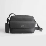 Dior Men CD Icon Zipped Messenger Bag Gris Flanelle Matte Grained Calfskin 1ICPO378IDC