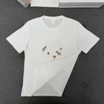 Dior Women Dioramour Fitted T-Shirt White Cotton Jersey with Multicolor Doves & Roses Motif - Image 6