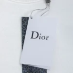 Dior Women T-Shirt with Dior Clover Embroidery Relaxed Fit White Cotton Jersey
