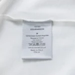 Dior Women T-Shirt with Dior Clover Embroidery Relaxed Fit White Cotton Jersey
