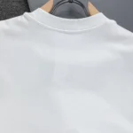 Dior Women T-Shirt with Dior Clover Embroidery Relaxed Fit White Cotton Jersey
