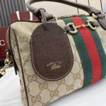 Gucci Unisex Borsetto Medium Boston Bag-Sand and Dark Brown ‎866732FAFV9