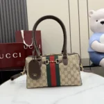 Gucci Unisex Borsetto Medium Boston Bag-Sand and Dark Brown ‎866732FAFV9